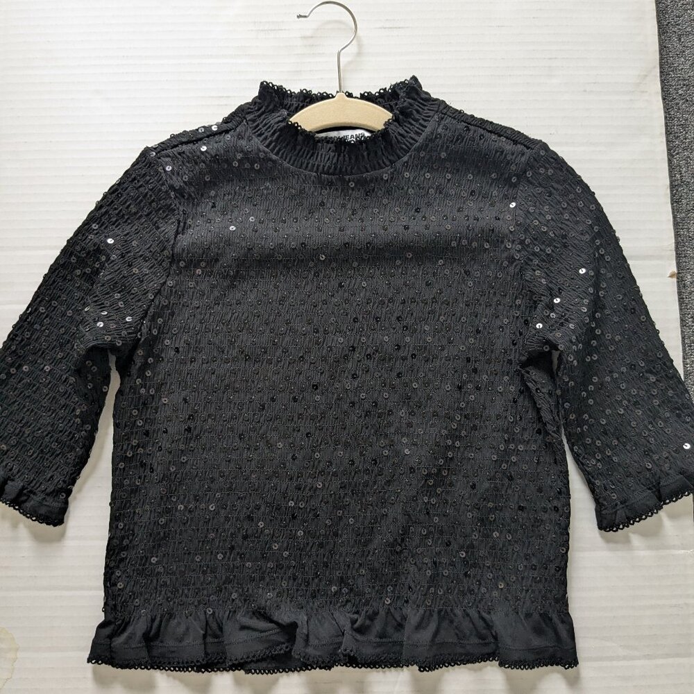 DKNY jeans black sparkling top size Small